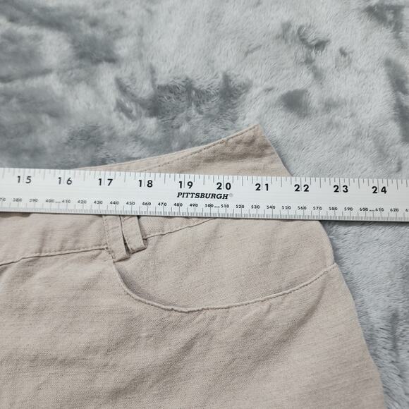 Lane Bryant Pants Womens 22 Tan Khaki Linen Blend High Rise Capri Office Preppy - Picture 7 of 11
